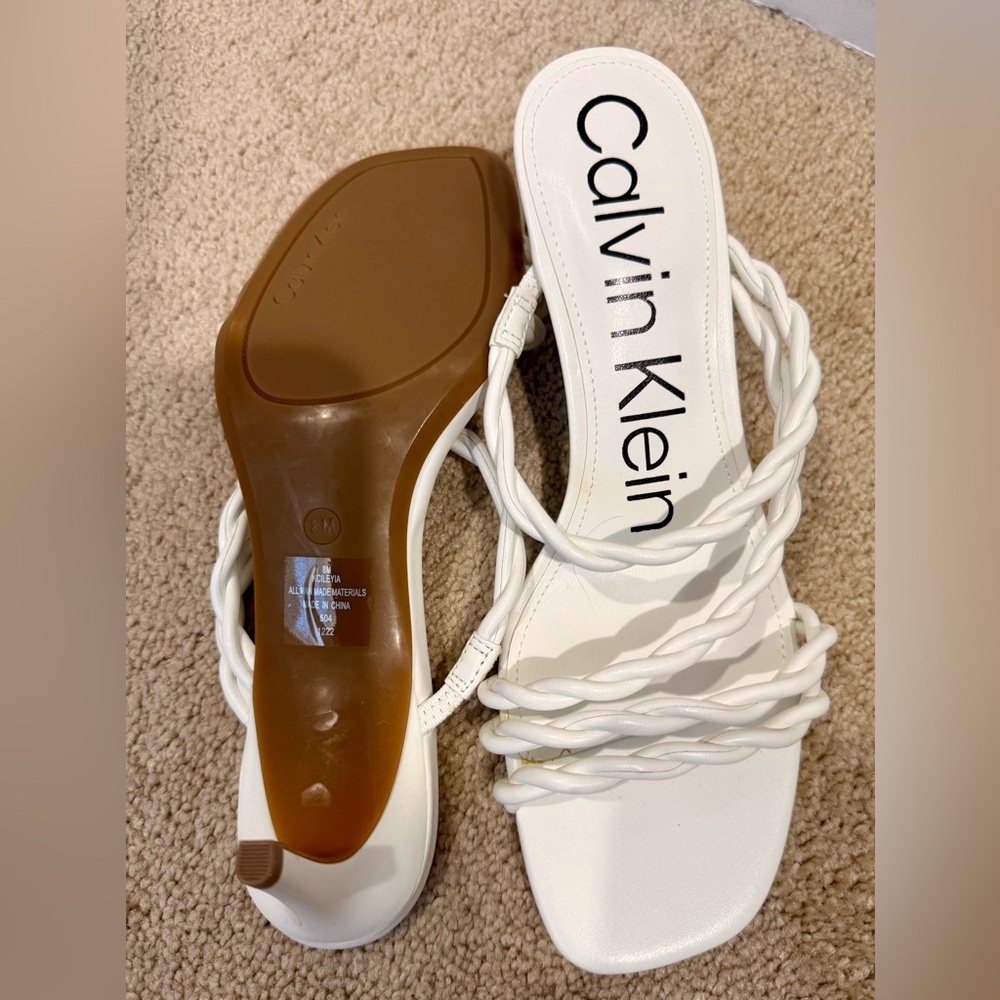 Calvin Klein Women's White Strappy Sandals - Picture 3 of 4